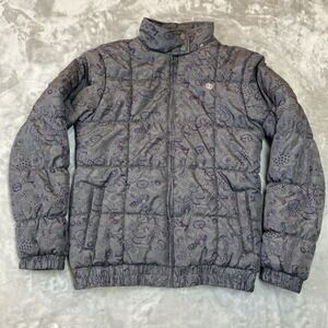 Element Puffer Jacket Women XL Purple Mushroom Print Quilted Streetwear J7448STO